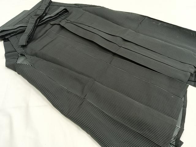 平和屋着物＊夏物 男性 行灯袴 絽 縞 正絹 逸品 AABF5819fy