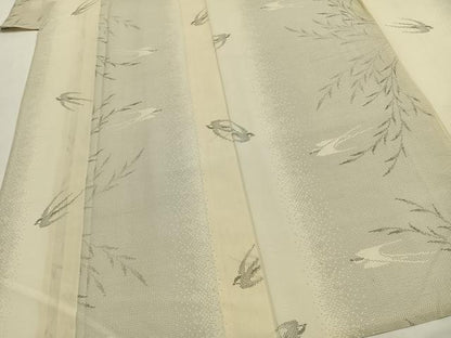 平和屋着物＊夏物 本場大島紬 夏大島 白大島 9マルキ 燕 正絹 逸品 AABF5821fy