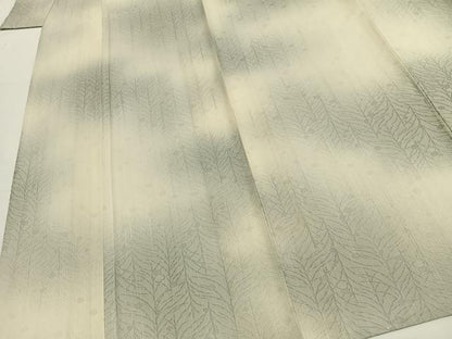 平和屋着物＊夏物 小紋 紗 草葉文 暈し染め 正絹 逸品 AABF5822fy