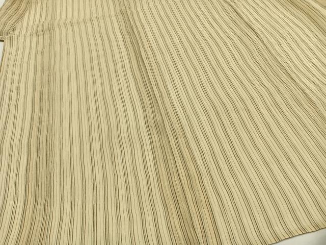 平和屋着物＊夏物 小千谷ちぢみ 縞 杉山織物謹製 証紙付き 麻 逸品 AABF5823fy