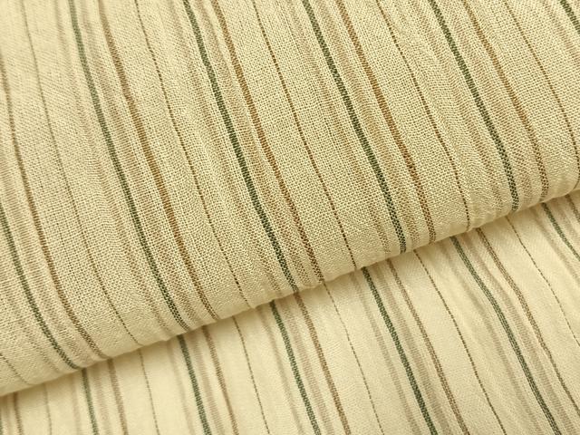 平和屋着物＊夏物 小千谷ちぢみ 縞 杉山織物謹製 証紙付き 麻 逸品 AABF5823fy
