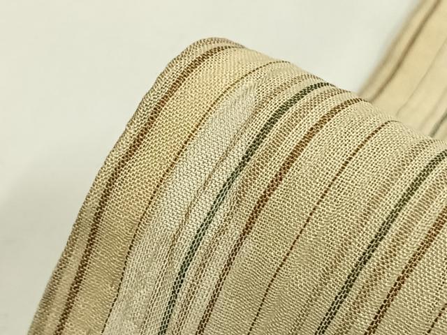 平和屋着物＊夏物 小千谷ちぢみ 縞 杉山織物謹製 証紙付き 麻 逸品 AABF5823fy