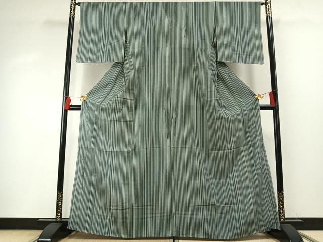平和屋着物＊夏物　小紋　絽　縞　正絹　逸品　AABF5825fy