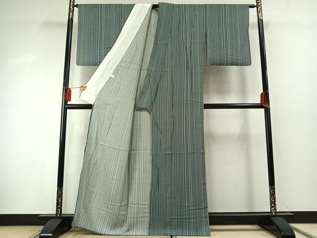 平和屋着物＊夏物　小紋　絽　縞　正絹　逸品　AABF5825fy