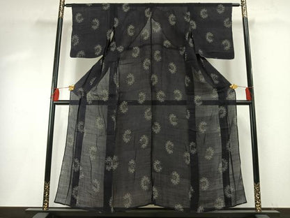 平和屋着物＊夏物 小千谷ちぢみ 吉祥花文 麻 逸品 AABF5826fy