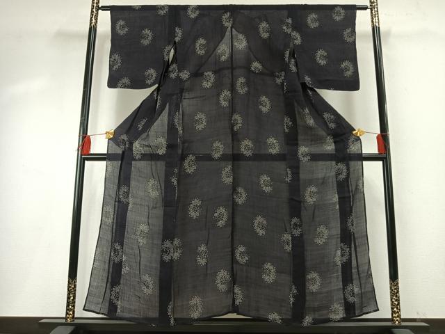 平和屋着物＊夏物 小千谷ちぢみ 吉祥花文 麻 逸品 AABF5826fy