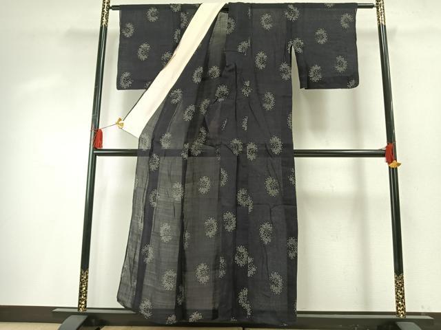 平和屋着物＊夏物 小千谷ちぢみ 吉祥花文 麻 逸品 AABF5826fy