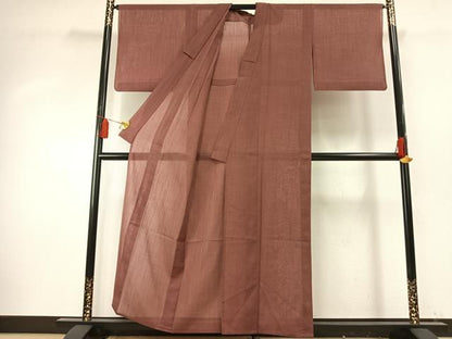 平和屋着物＊夏物 色無地 紗 蘇芳香色 洗える着物 AABF5831fy