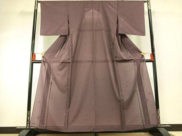 平和屋着物＊夏物 小紋 紗 幾何学文様 正絹 逸品 AABF5832fy