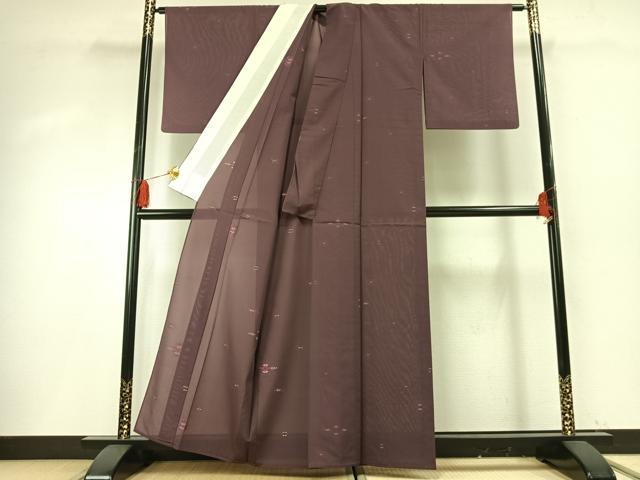 平和屋着物＊夏物 小紋 紗 幾何学文様 正絹 逸品 AABF5832fy