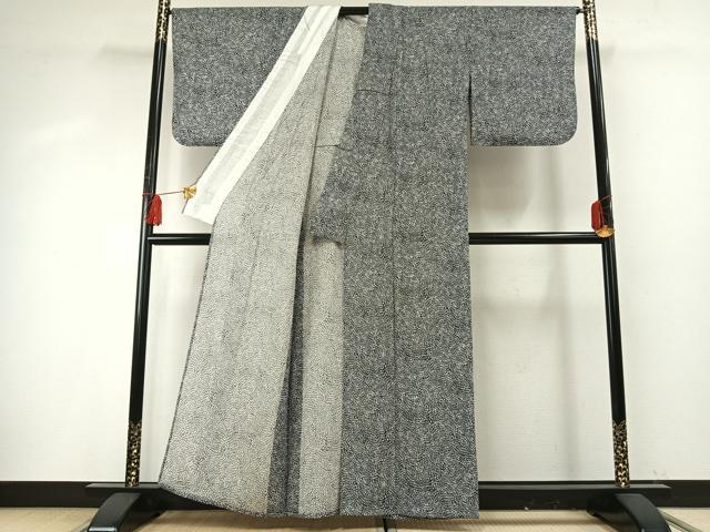 平和屋着物＊夏物 小紋 絽 氷割れ文 正絹 逸品 AABF5838fy