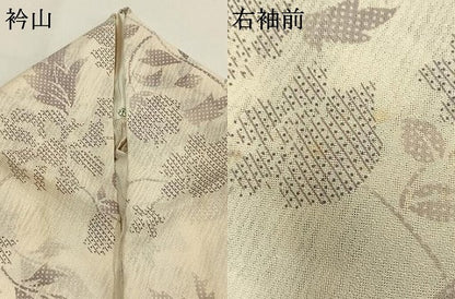平和屋着物＊夏物 小紋 紗 草花文 正絹 逸品 AABF5840fy