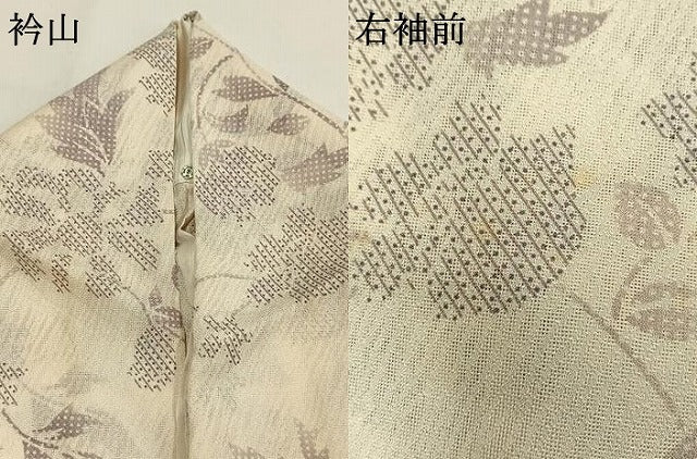 平和屋着物＊夏物 小紋 紗 草花文 正絹 逸品 AABF5840fy