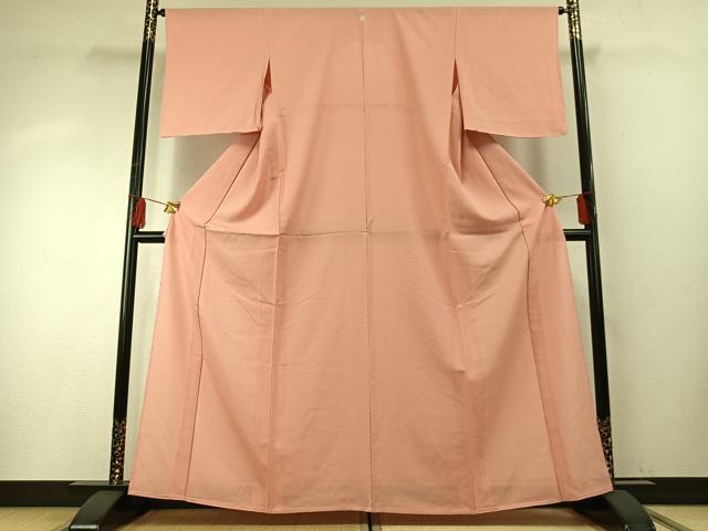 平和屋着物＊夏物 色無地 絽 珊瑚色 正絹 逸品 未使用 AABF5842fy