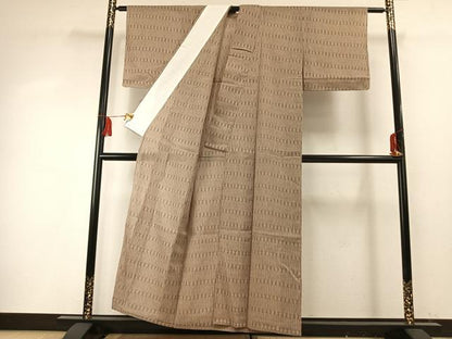 平和屋着物＊夏物 紗紬 幾何学文様 正絹 逸品 未使用 AABF5846fy