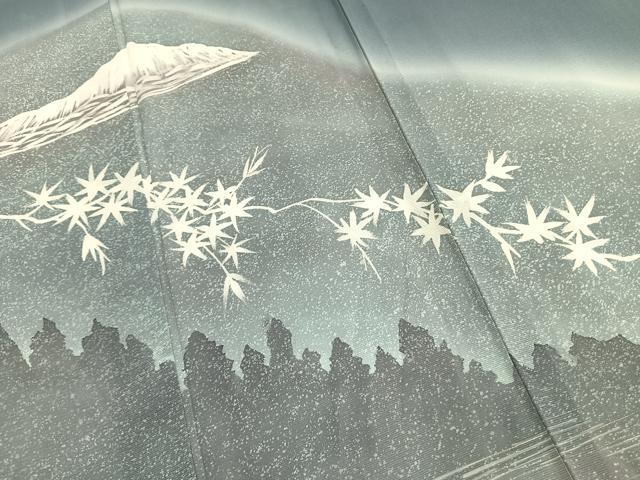平和屋着物＊夏物 訪問着 絽 風景文 暈し染め 銀彩 正絹 逸品 AABF5849fy