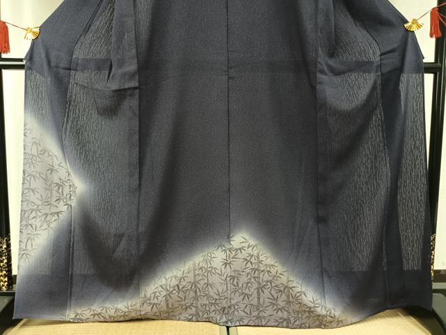 平和屋着物＊夏物 訪問着 変わり絽 手描き 笹竹文 暈し染め 健勝苑扱い 正絹 逸品 AABF5850fy
