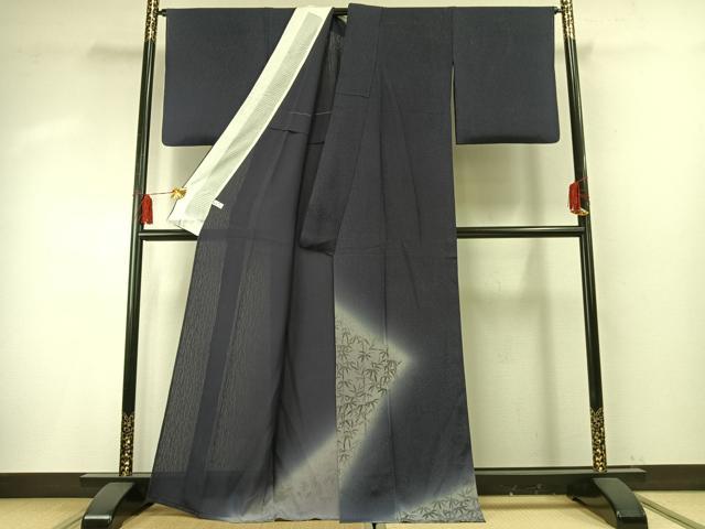 平和屋着物＊夏物 訪問着 変わり絽 手描き 笹竹文 暈し染め 健勝苑扱い 正絹 逸品 AABF5850fy