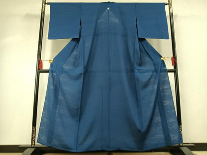 平和屋着物＊夏物 色無地 絽 紺瑠璃色 正絹 逸品 AABF5851fy