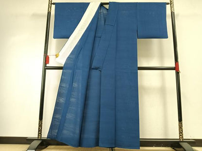 平和屋着物＊夏物 色無地 絽 紺瑠璃色 正絹 逸品 AABF5851fy