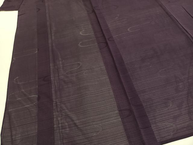 平和屋着物＊夏物 色無地 絽 霞取り地紋 古代紫色 正絹 逸品 AABF5855fy