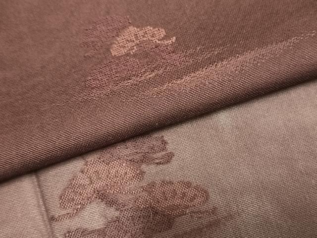 平和屋着物＊夏物 色無地 紗 松地紋 暗紅色 正絹 逸品 AABF5857fy