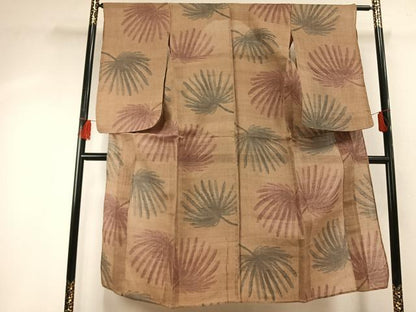 平和屋着物＊夏物　小千谷ちぢみ　舞葉文　麻　逸品　AABF5858fy