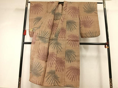平和屋着物＊夏物　小千谷ちぢみ　舞葉文　麻　逸品　AABF5858fy