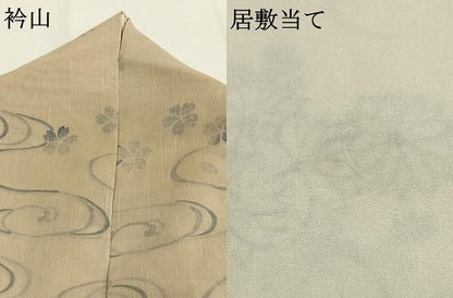 平和屋着物＊夏物　絹芭蕉　訪問着　手描き　草花　葡萄蔦の葉文　正絹　逸品　AABF5859fy