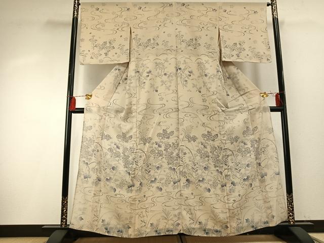 平和屋着物＊夏物　絹芭蕉　訪問着　手描き　草花　葡萄蔦の葉文　正絹　逸品　AABF5859fy