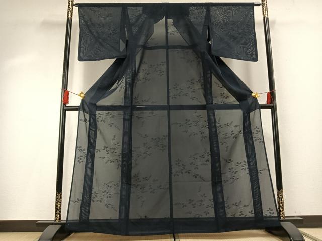 平和屋着物＊夏物　色無地　絽　萩地紋　褐返色　正絹　逸品　AABF5860fy