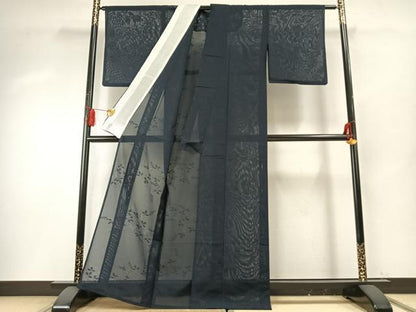 平和屋着物＊夏物　色無地　絽　萩地紋　褐返色　正絹　逸品　AABF5860fy