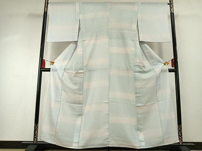 平和屋着物＊夏物 小紋 紗 格子 暈し染め 正絹 逸品 AABF5864fy
