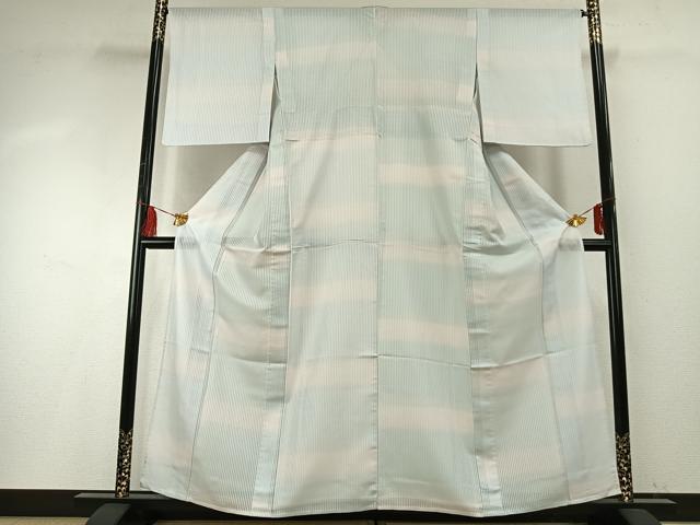平和屋着物＊夏物 小紋 紗 格子 暈し染め 正絹 逸品 AABF5864fy