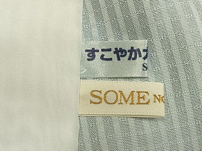 平和屋着物＊夏物 小紋 紗 格子 暈し染め 正絹 逸品 AABF5864fy