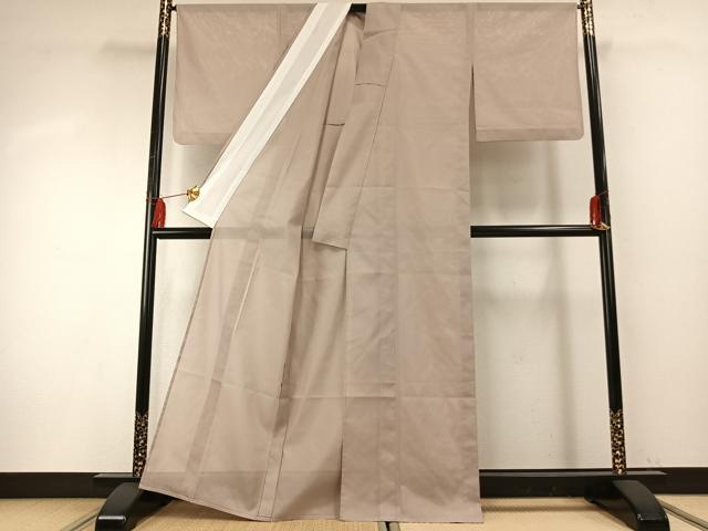 平和屋着物＊夏物 色無地 絽 亜麻色 洗える着物 AABF5867fy