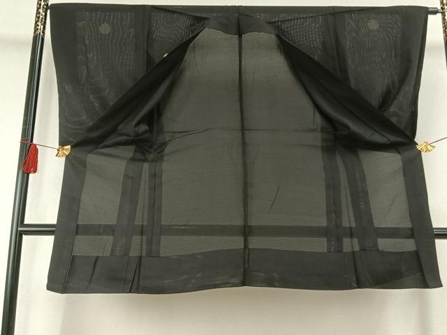 平和屋着物＊夏物 男性 黒紋付 正絹 逸品 AABF5876fy