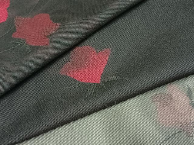 平和屋着物＊夏物 小紋 紗 枝花文 黒地 正絹 逸品 未使用 AABF5878fy
