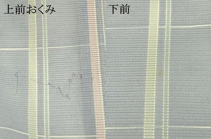 平和屋着物＊夏物 小紋 絽 格子 洗える着物 AABF5881fy