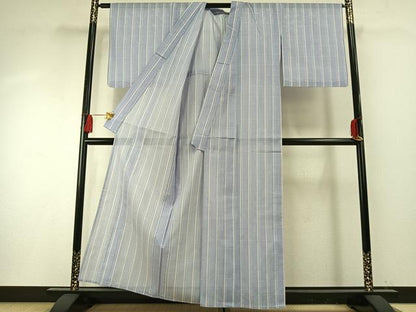 平和屋着物＊夏物 小紋 絽 格子 洗える着物 AABF5881fy