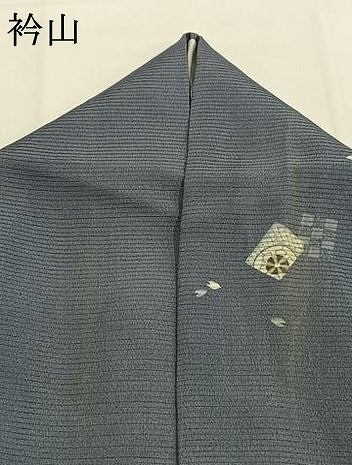 平和屋着物＊夏物 小紋 絽 色紙舞桜文 正絹 逸品 AABF5888fy