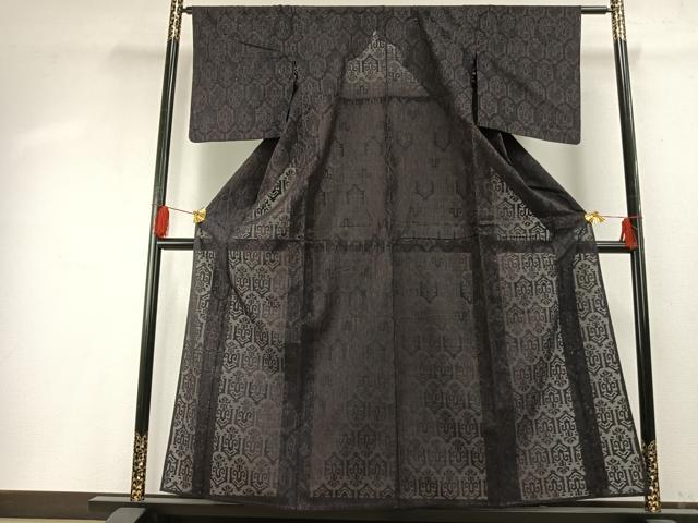 平和屋着物＊夏物 小紋 紗 幾何学文様 正絹 逸品 AABF5895fy