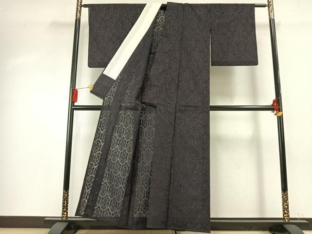平和屋着物＊夏物 小紋 紗 幾何学文様 正絹 逸品 AABF5895fy