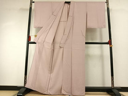 平和屋着物＊夏物 色無地 絽 灰桜色 正絹 逸品 AABF5896fy