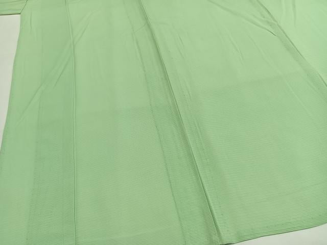平和屋着物＊夏物 色無地 絽 若緑色 正絹 逸品 AABF5897fy
