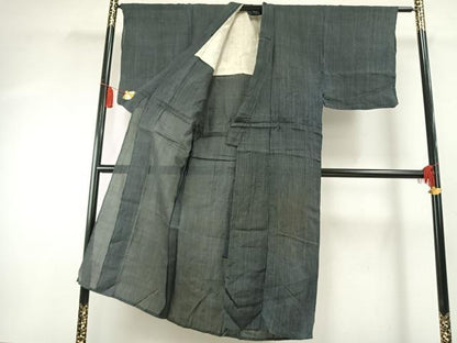 平和屋着物＊夏物 男性 石川県指定無形文化財 能登上布 本麻手織上布 縞 麻 逸品 AABF5898fy