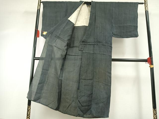 平和屋着物＊夏物 男性 石川県指定無形文化財 能登上布 本麻手織上布 縞 麻 逸品 AABF5898fy