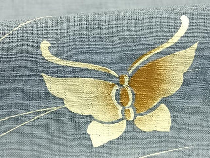 平和屋着物＊夏物 訪問着 紗 花蝶文 金彩 洗える着物 AABF5903fy