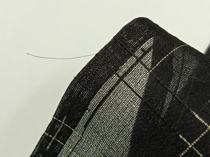 平和屋着物＊夏物 紗紬 井桁文様 黒地 正絹 逸品 AABF5904fy