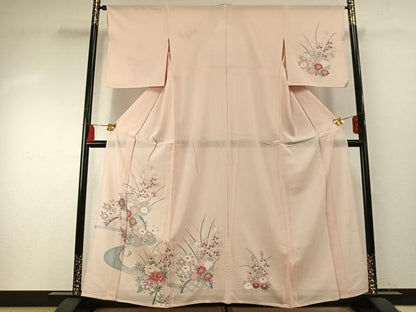 平和屋着物＊夏物 訪問着 絽 草花文 暈し染め 正絹 逸品 AABF5906fy